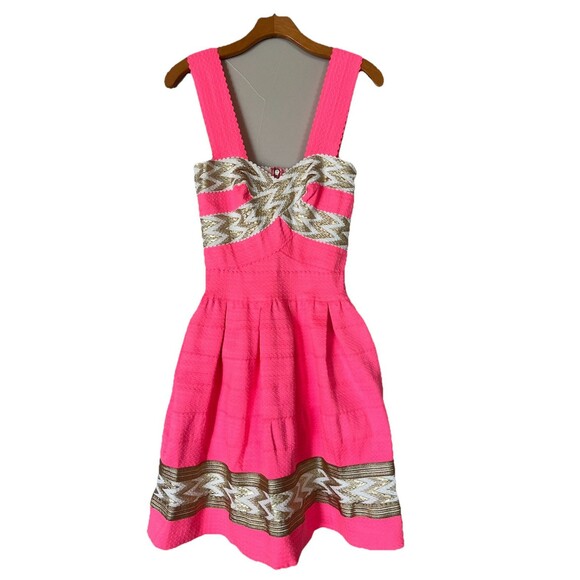 Day & Night Neon Pink Ballerina Stretch Band Dress, Knee Length,‎ Slimming, SZ S - Picture 1 of 7